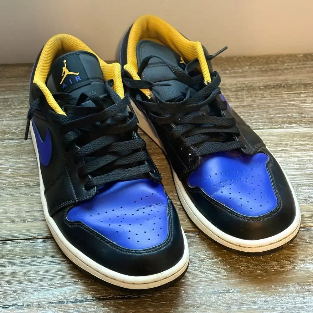 Nike Air Jordan Sneakers Mens 12 Purple Gold Black 1 Low Dark Concord Lakers